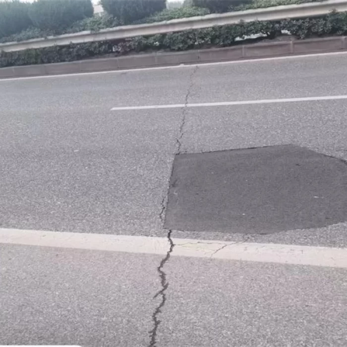 Cracks on Concrete Road